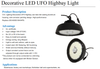 Decorative Round LED Highbay, 100 through 240 Watts