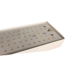  

The VBBG series includes commercial-grade, premium performance LED luminaires for horticultural settings. Provides a full spectrum of PAR (photosynthetically active radiation) for full-cycle cultivation. High-efficacy LEDs (PPF/J of 2.4) reduce energy costs compared to traditional grow luminaires. Long-life LEDs (Q90 of 38,000 hours) virtually eliminates expensive relamping. High-gloss, painted aluminum housings withstand demanding environments. A variety of mounting options simplify height adjustments. Dimming levels are controlled by three-way switch Hi/Lo/Off.
 

▪ Complete luminaire comes with the following standard equipment: Fully-functional LED luminaire, one set of V-hooks with hanging chains. Can be mounted with S-hooks.
▪ AC cordsets (factory-installed) with grounded NEMA 5-15P.
▪ Three position switch lets user pick High/Low intensities.
▪ Full spectrum distribution of PAR (photosynthetically active radiation) for full-cycle cultivation US Patent 10,785,921.*
▪ Long-life LEDs provide 38,000 hours of operation with at least 90% (Q90) of initial PPF (photosynthetic photon flux).**
▪ Delivers from 90 micromols (μmols) of PPF from a single luminaire to accommodate a variety of growing areas. For increased PPF levels, use multiple luminaires.*
▪ Delivers photosynthetic photon efficacy (PPE) of 2.4.
▪ Universal 120-277 AC voltage (50-60Hz) is standard with 5-15P wall plug and 6’ UL Listed power cord. 
▪ 0-10vdc dimming drivers are standard.
▪ Power factor > 0.90.
▪ Total harmonic distortion < 20%.
▪ Painted aluminum housing.
▪ Standard mounting options include:
• Chain mounting with V-hooks that attach to luminaire.
• S-hooks and surface mount options available.
▪ 0-10vdc dimming drivers are standard.
▪ Power factor > 0.90.
▪ Total harmonic distortion < 20%.
▪ Painted aluminum housing.
▪ Standard mounting options include:
• Chain mounting with V-hooks that attach to luminaire.
• S-hooks and surface mount options available.
▪ US Patent No. 9,820,447, 10,785,921
▪ cULus listed for damp locations in ambient temperatures from
- 20°C to 35°C (-4°F to 95°F).
▪ Complies with RoHS (Restriction on Hazardous Substances) requirements
▪ Complies with FCC Part 15, class A.
▪ Complies with IEEE C.62.41-1991, input transient protection (5kV).
▪ 5-year warranty of all electronics and housing.
 

* Contact factory for other color spectra and PPF packages.

** L70 hours are IES TM-21-11 calculated hours.