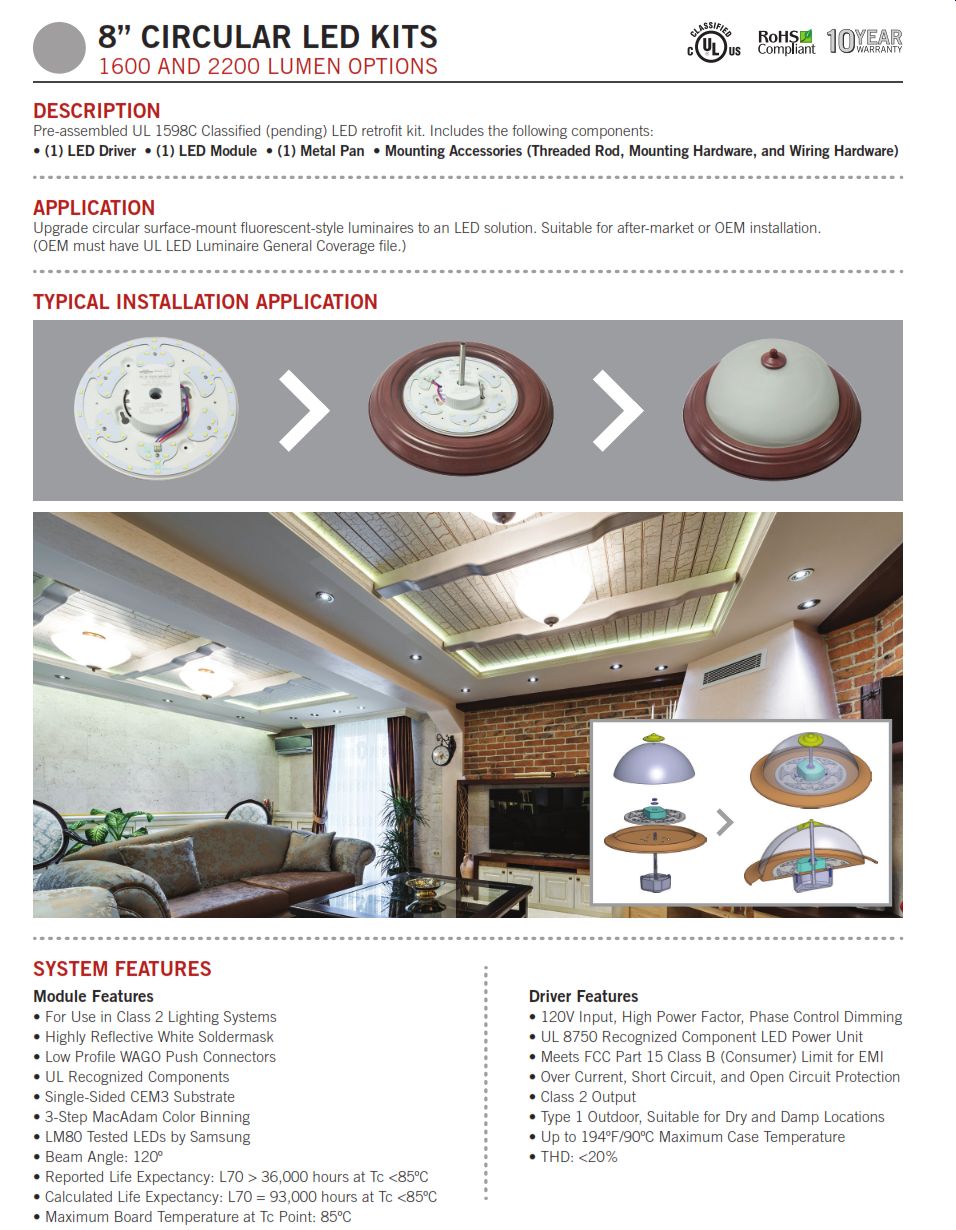 KT-RKIT L.E.D. Round Retrofit Kits