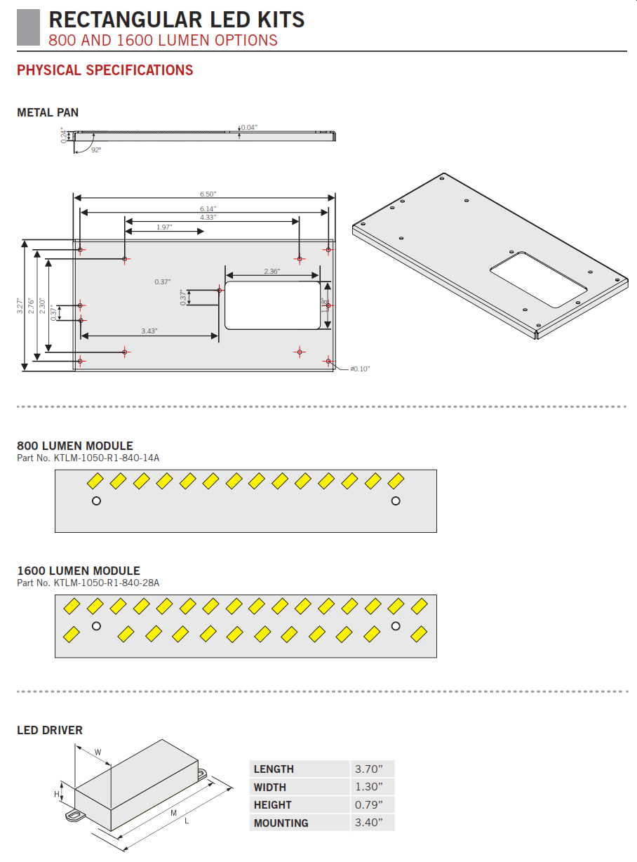 KT-RKIT L.E.D. Rectangular Retrofit Kits