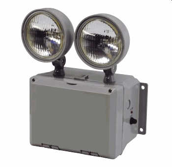 Featuring an enclosure ideal for wet locations, this unit is resistant to corrosive atmospheres, non-hazardous dust environments, water spray and splashing water.
ABS, corrosion-resistant UV-stabilized enclosure
120V/277V dual voltage operation, field selectable
Automatic brownout feature
Solid-state charging circuit
Solid-state, line-latched low voltage disconnect (LVD) provides 100% load disconnect protection to guard against battery deep discharge
Short circuit and overload protection on DC output circuit
Sealed momentary test switch
Sealed AC ready light
Remote capable model offers 15W of remote capacity
UL listed for wet location
90+ minutes of emergency operation
2 x 7.2W incandescent lamp heads
Optional internal heater available, specify suffix HTR