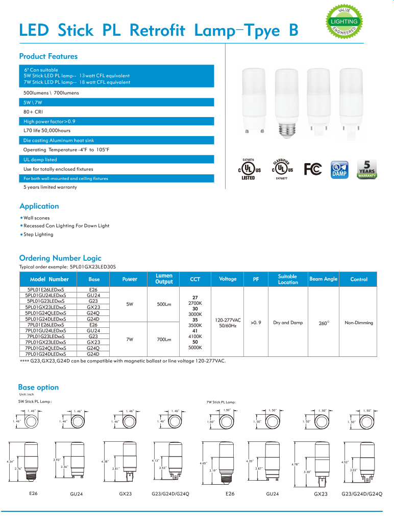 LED PL Retrofit LED lamp