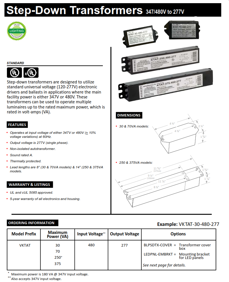 Step Down Transformers