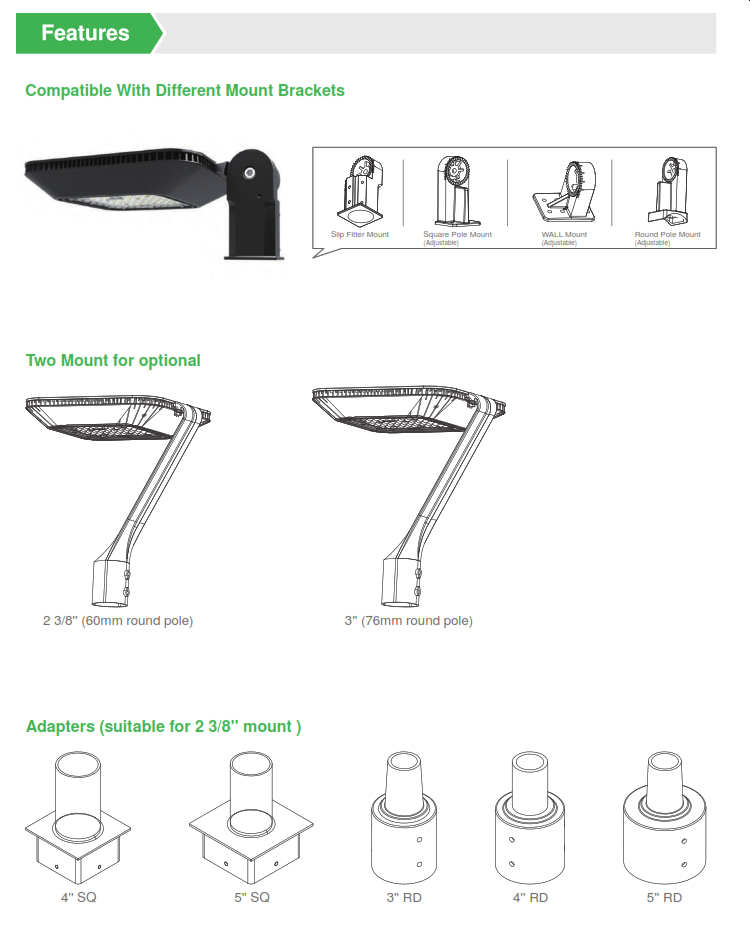 Decorative Commercial LED Post Top Area Light