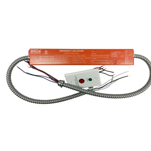 15Watts Emergency Backup Battery Driver
                     Input Voltage：100-277V      50/60HZ
                     AC Input Current  :   100mA   max
                     AC Input Power Rating： 5.5W  max
                     Output Current and Voltage :  320-600mA   25V-48V       Class 2
                     Output Power  :  15W max
                     Illumination Time   :   90 Minutes  
                     Test Switch Charging Indicator Light    :  Low Voltage,lluminated Test Switch  
                     Battery Charging Current  :  250mA   
                     Recharge Time   :    24Hours
                     Temperature Rating Ambient : 0°C to  + 50°C (32°FF to 122°F)
                     Dimensions : 15''x2.17''x1.3'' 382mmx55mmx32mm
                                          17.7'' 450mm Flexible Conduit
                     Weight : 3.2lbs(1.5kg)