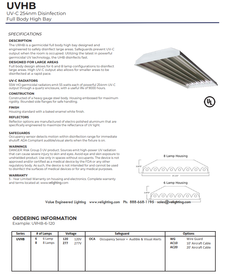 UV-C Disinfection Full Body Highbay