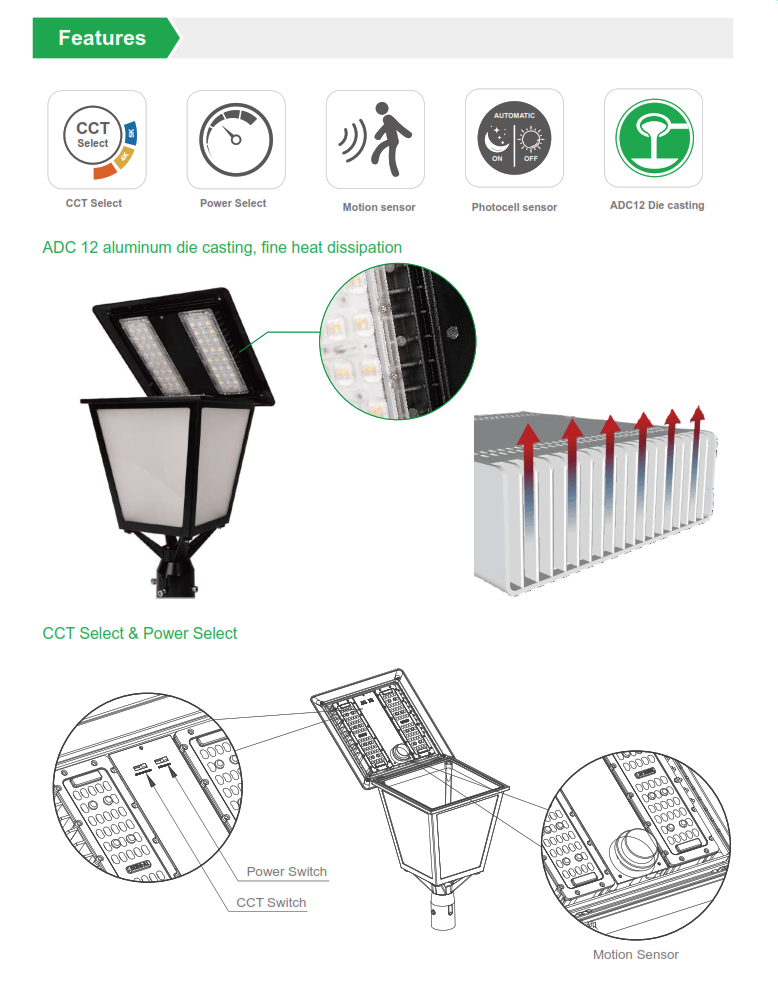 Colonial Post Top LED Pole LIght