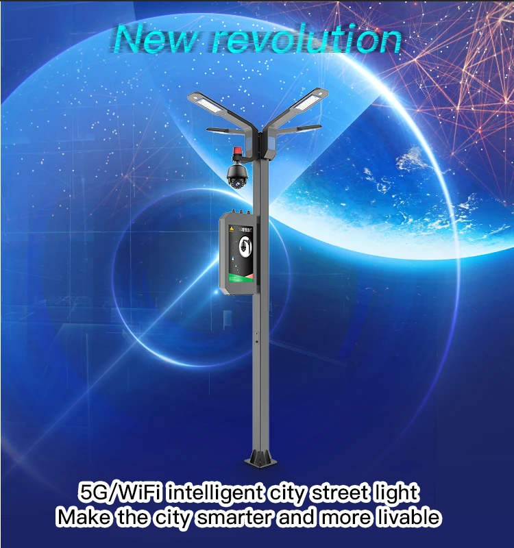 Solar Intelligent Street Light with Camera and Signage Options