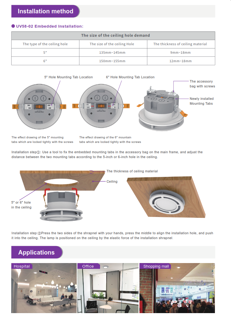 UVC Air Purification LED 6" Recessed Downlight Trim