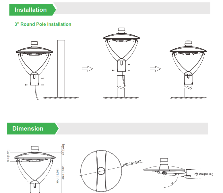 Round LED Adjustable Area Light
