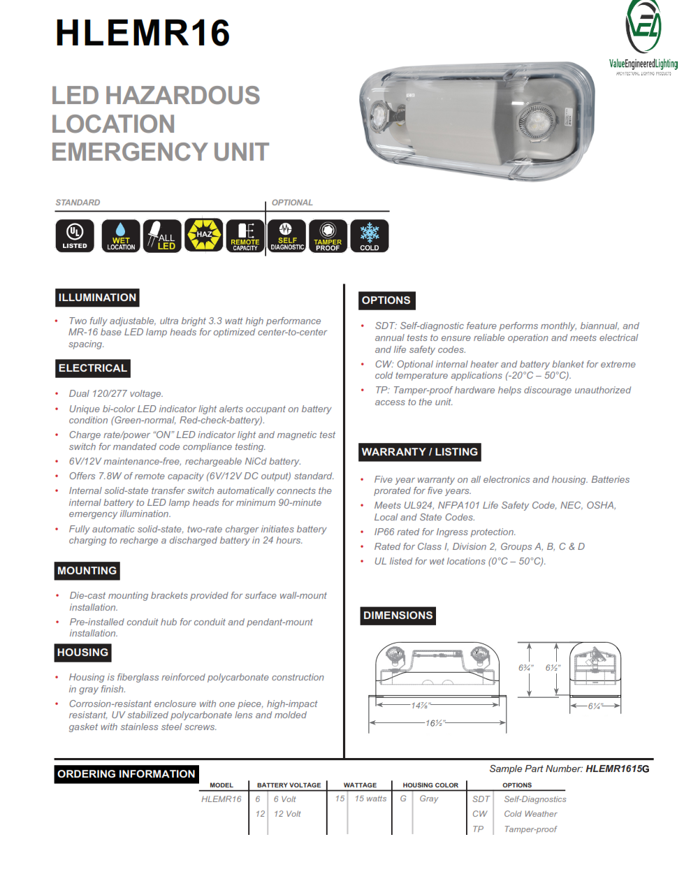 LED Hazardous Location Emergency Unit