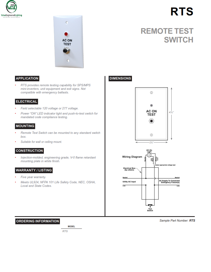 Remote Test Switch 