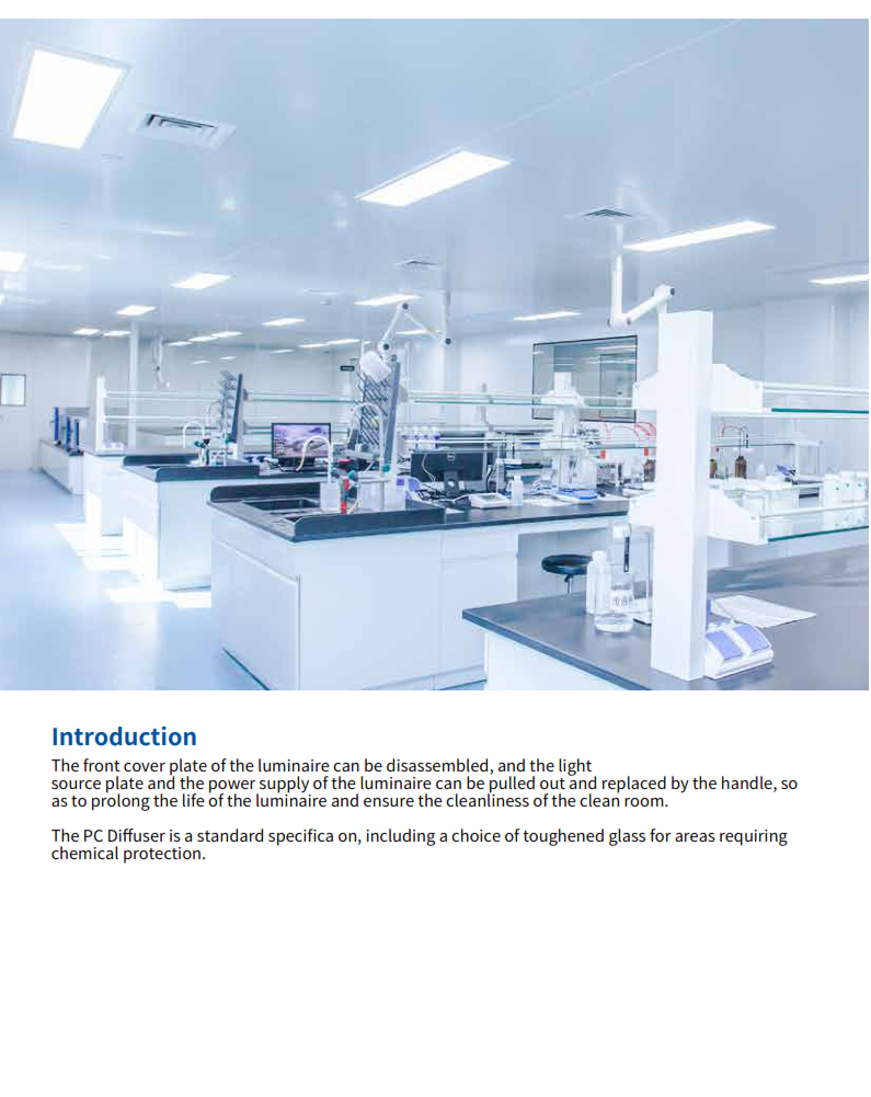 Backlight IP65 Cleanroom Panel (Front Cover Opening)