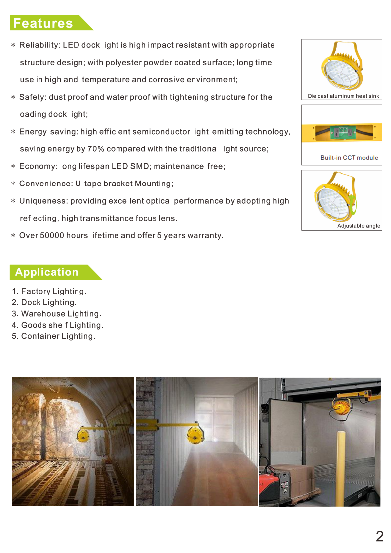 LED Dock Light (Adjustable Power and Color Temperature)