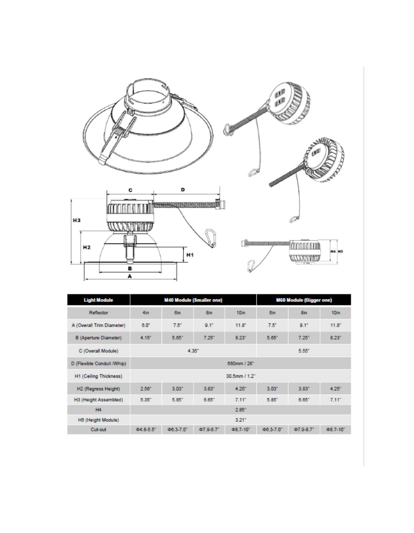 4", 6", 8" and 10" Commercial Downlight