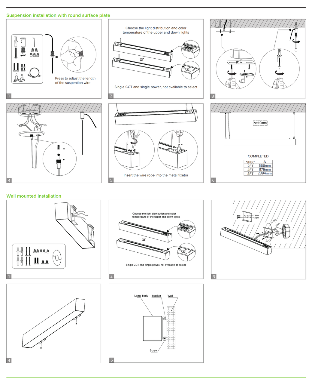 LED Up/Down Linear Pendant Light