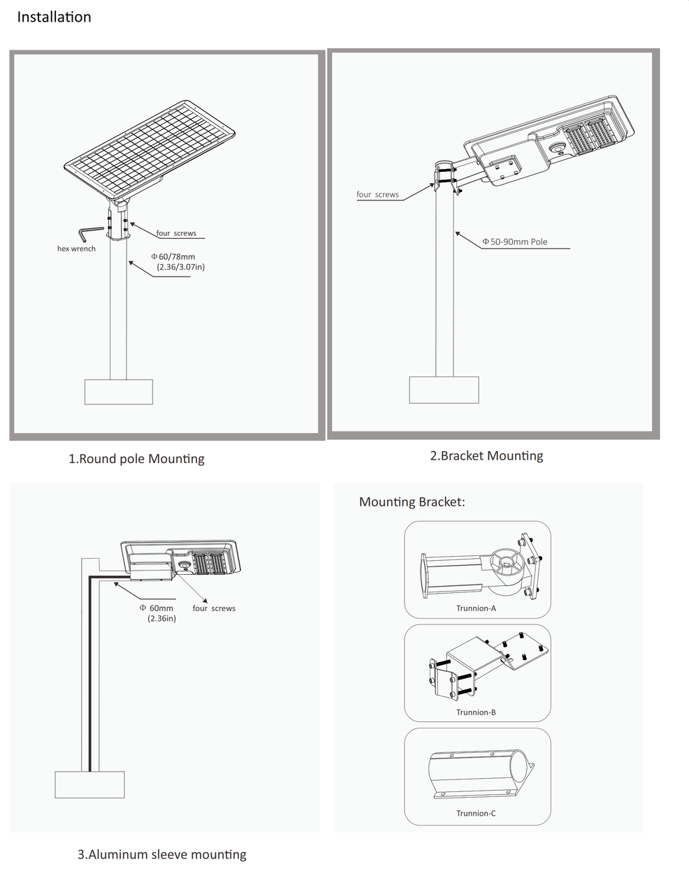 LED Solar Area Light-100-150 and 200 Watt