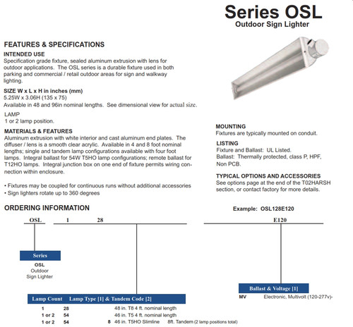 Outdoor Fluorescent Sign Light
