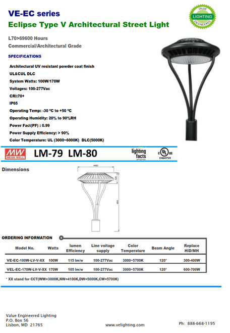 Eclipse LED Decorative Street Lamp