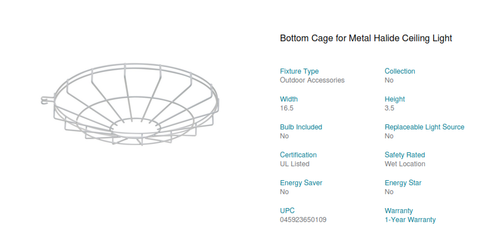 16" Highbay Wire Guard