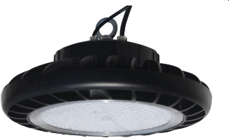 LED HIGH BAY ROUND - 100W, 150W & 220W, 5000K - The VLEDHBR is a round LED high bay luminaire, which is designed to illuminate a wide variety of settings, including commercial, industrial & retail settings such as warehouses, manufacturing plants, sporting venues and big-box retailers. With a die cast aluminum housing and polycarbonate lens, the VLEDHBR provides durability and high performance. High-efficacy, long-life LEDs provide both energy and maintenance cost savings compared to traditional, HID high bays.
 
▪ Available in 5000k (cool white) color temperature.*
▪ Long-life LEDs provide 69,000 hours of operation with at least 70% of initial lumen output (L70).**
▪ LEDHBR100W-5K provides 13,092 lumen output from 100 watts input (132 lumens per watt).*
▪ LEDHBR150W-5K provides 20,879 lumen output from 147 watts input (142 lumens per watt).*
▪ LEDHBR220W-5K provides 27,023 lumen output from 226 watts input (120 lumens per watt).*
▪ Universal 120-277 AC voltage (50-60Hz) is standard. 480 AC voltage is available for VLEDHBR150W-5K & VLEDHBR220W- 5K by special order.
▪ 0-10vdc dimming drivers are standard.
▪ Power factor > 0.90.
▪ Total harmonic distortion < 20%.
▪ Color rendering index > 80.
▪ Painted die cast aluminum housing.
▪ Easy installation in new construction or retrofit.
▪  Model #'s VLEDHBR100W VLEDHBR150W VLEDHBR220W
* Contact factory for other color temperatures and lumen packages.
** L70 hours are IES TM-21-11 calculated hours.
