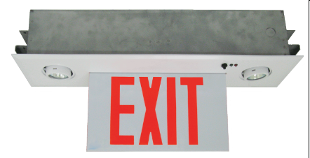 Recessed Edgelite Exit/Emergency Combination Sign
