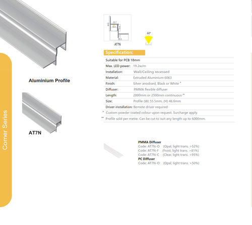 Corner Aluminum Extrusion  Series AT7N
