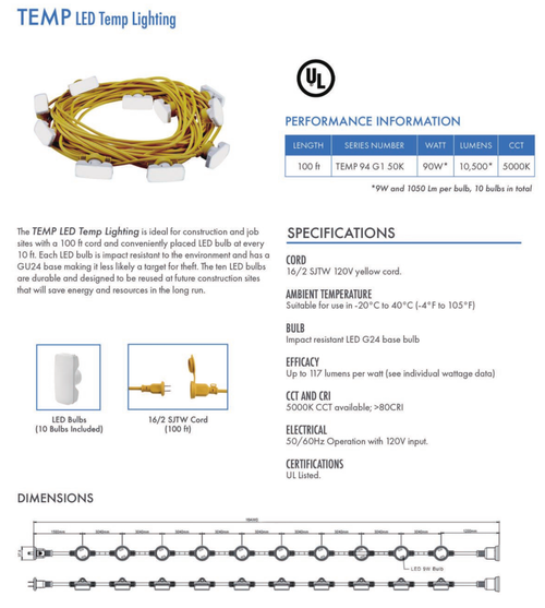 LED Temporary String Light