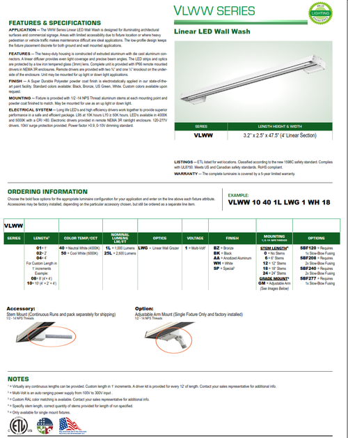 VLWW-Architectural LED Sign Light/Wall Wash