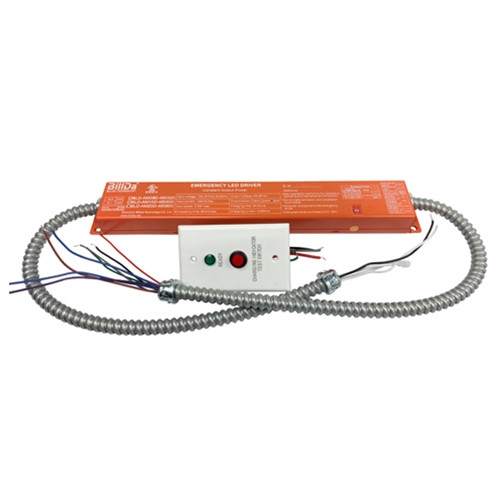   20 Watts Emergency Backup Battery Driver
                     Input Voltage：100-277V      50/60HZ
                     AC Input Current  :   100mA   max
                     AC Input Power Rating： 5.5W  max
                     Output Current and Voltage :  416-800mA   25V-48V       Class 2
                     Output Power  :  20W max
                     Illumination Time   :   90 Minutes  
                    Test Switch Charging Indicator Light    :  Low Voltage,lluminated Test Switch  
                    Battery Charging Current  :  250mA   
                    Recharge Time   :    24Hours
                    Temperature Rating Ambient : 0°C to  + 50°C (32°FF to 122°F)
                    Dimensions : 15' 'x2.17''x1.3'' (382mmx55mmx32mm)
                                               2' 450mm Flxieble Conduit
                    Weight : 3.4 lbs(1.56kg)
