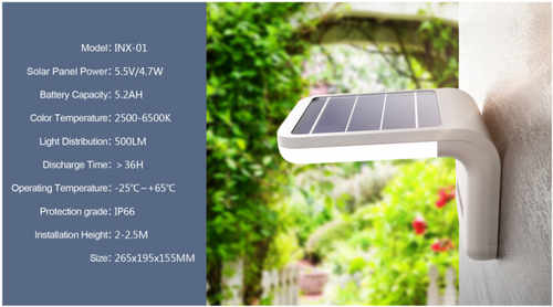 500 Lumen Solar LED Wall Light