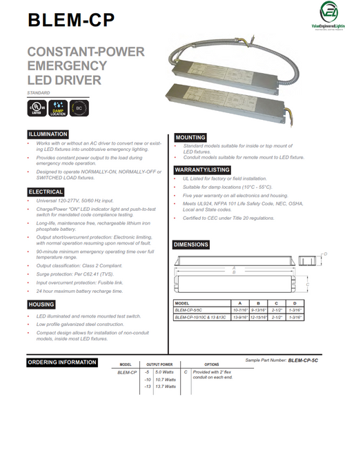 Constant-Power Emergency LED Driver