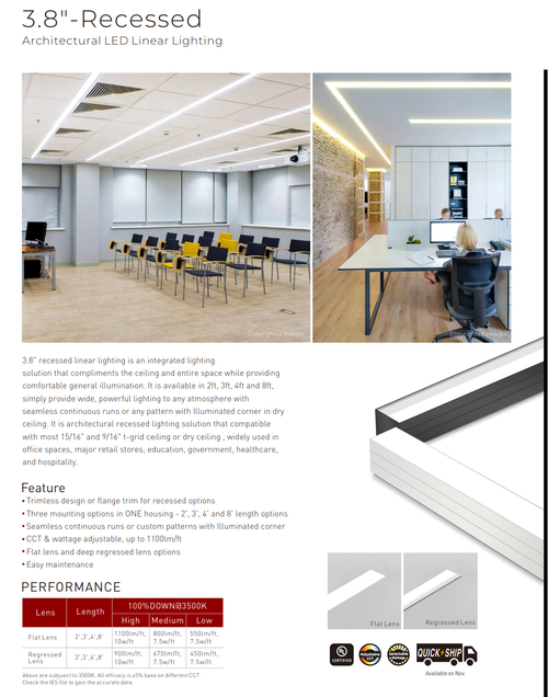 VZE3.8 Recessed Linear LED