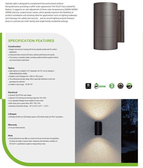 Series VCL LED Cylinder Light
