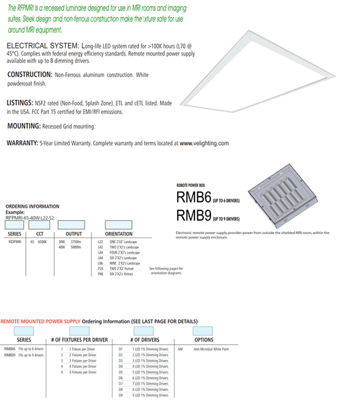 T Grid Recessed Panel MRI LED Light