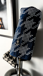 houndstooth, canvas, hand waxed, barrel club cover, Dan Mann houndstooth, canvas, hand waxed, barrel club cover, Dan Mann