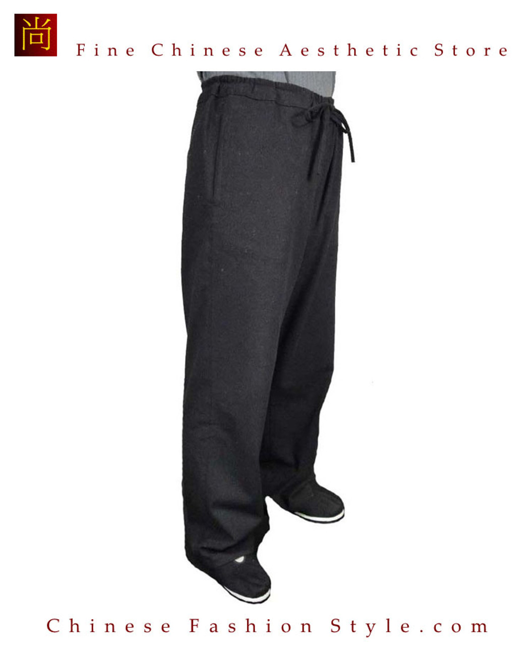 Mens Black Coarse Cloth Baggy Pants Men For Retro Kung Fu, Tai Chi, And Wu  Shu Martial Arts Sports From Dong1242, $26.38 | DHgate.Com