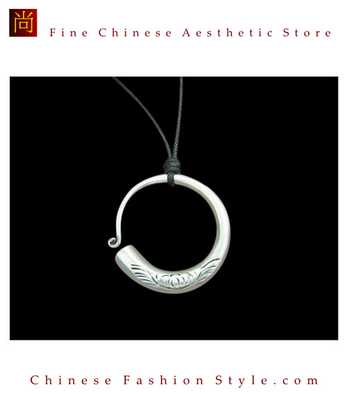 100% Handmade Miao Tribal Silver Pendant Chain Necklace for Women #103