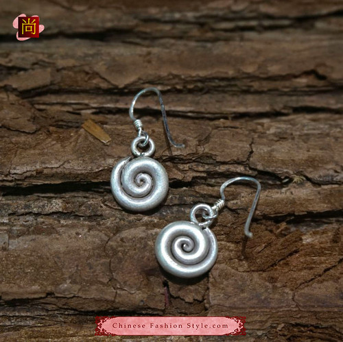 Fine 99 Earrings High Purity Sterling Silver Jewelry 100% Handcrafted Art #145