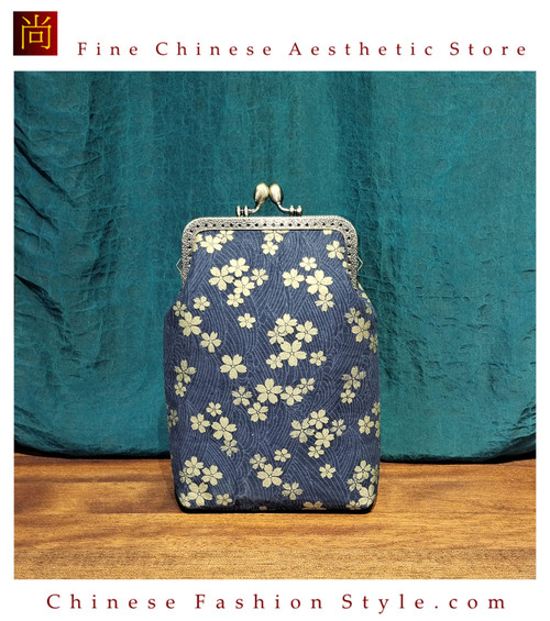 Handmade Silk Brocade Evening Purse Party Night Out Pochette Retro Crossbody Clutch Fashion Kiss Lock Bag #114