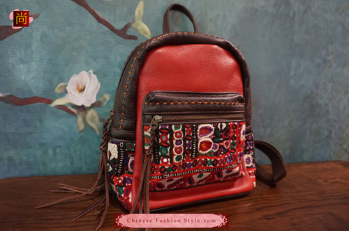 Chinese Hand-painted backpack Bamboo - Bags - Asian Culture