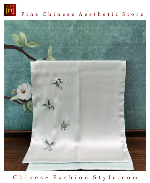 Premium Fine Natural Suzhou Silk Scarf 100% Hand Sewn Chinese Embroidery Art #103