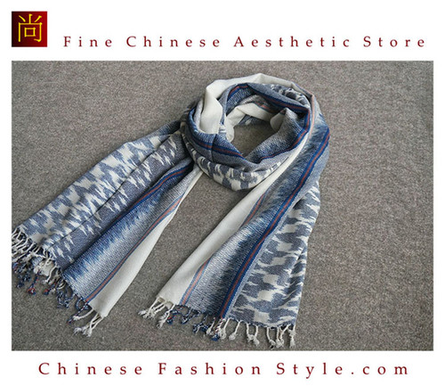 Super Soft 100% Handloom Woven Thai Ikat Batik Women Cotton Scarf Shawl #109