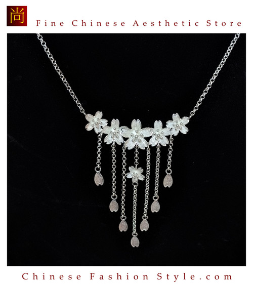 100% Handcrafted Miao Hmong Pure Silver Pendant 999 Filigree Necklace Without Chain For Women Authentic Flower Design Vintage Boho Style - Fair Trade #104