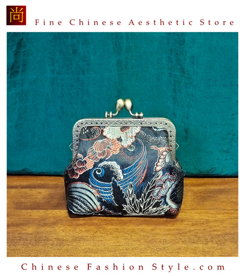 Handmade Silk Brocade Evening Purse Party Night Out Pochette Retro Crossbody Clutch Fashion Kiss Lock Bag #102