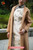 One Piece Only Embroidered Elegant Long Maxi Coat for Women in Lignt Tan made from a Wool and Cashmeere Blend all Handmade 102