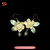 Silk Velvet White Jasmine Drop Earrings Ronghua Style Handmade #102