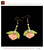 Silk Velvet Pink Peach Drop Earrings Ronghua Style Handmade #105