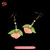Silk Velvet Pink Peach Drop Earrings Ronghua Style Handmade #105