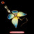 Silk Velvet Blue Butterfly Drop Earrings Ronghua Style Handmade #106
